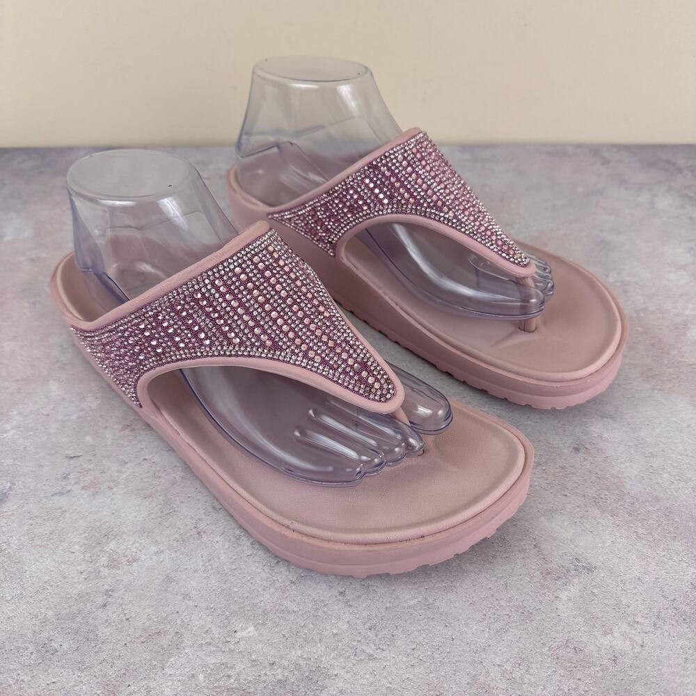 Skechers Sandals Cali Breeze Causal Toe Post Beach Flip Flop Slip On US Size 10